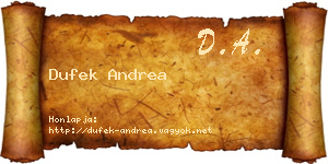Dufek Andrea névjegykártya