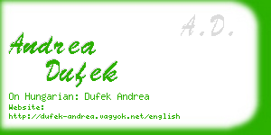 andrea dufek business card